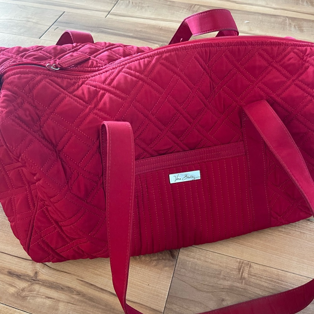 Vera Bradley Quilted Travel Bag in Bold Red